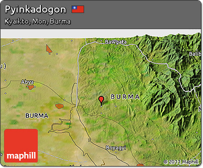 Satellite 3D Map of Pyinkadogon