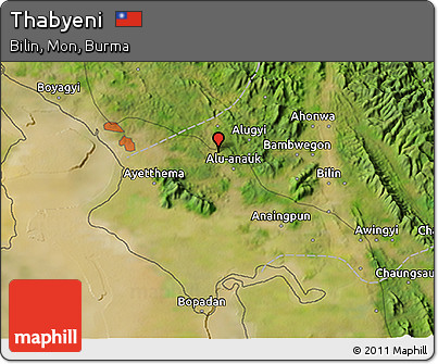 Satellite 3D Map of Thabyeni