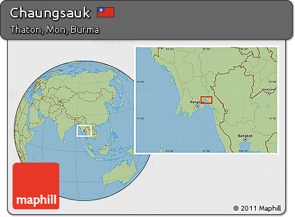 Savanna Style Location Map of Chaungsauk