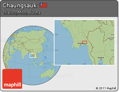 Savanna Style Location Map of Chaungsauk