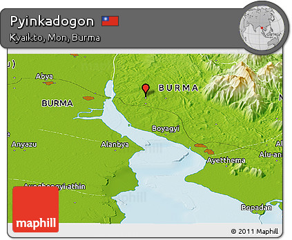 Physical Panoramic Map of Pyinkadogon
