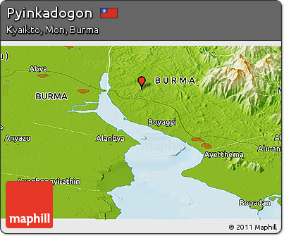 Physical Panoramic Map of Pyinkadogon