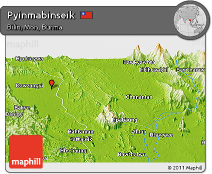 Physical Panoramic Map of Pyinmabinseik
