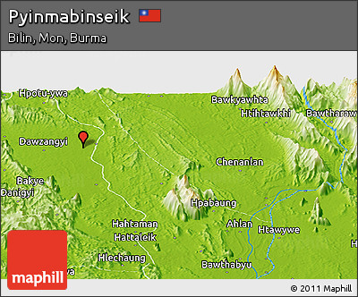 Physical Panoramic Map of Pyinmabinseik
