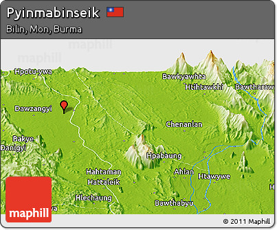 Physical Panoramic Map of Pyinmabinseik