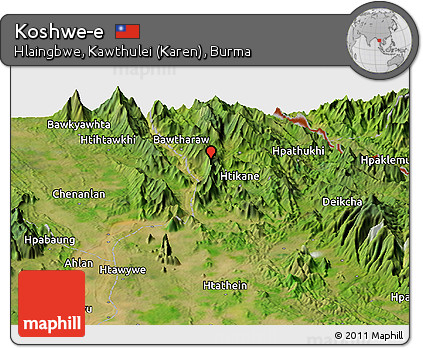 Satellite Panoramic Map of Koshwe-e