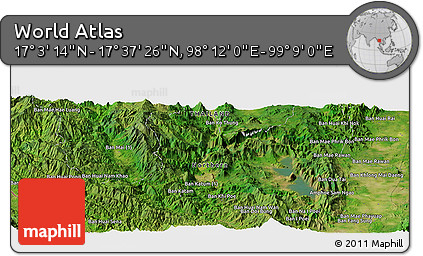 Satellite Panoramic Map of the Area around 17° 20' 20" N, 98° 40' 30" E