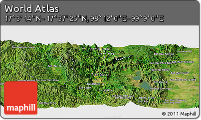 Satellite Panoramic Map of the Area around 17° 20' 20" N, 98° 40' 30" E