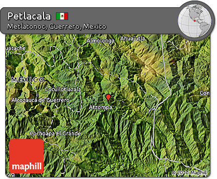 Satellite 3D Map of Petlacala