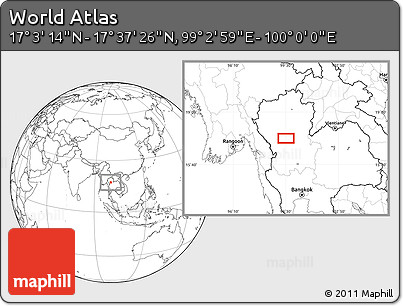 Blank Location Map of the Area around 17° 20' 20" N, 99° 31' 30" E