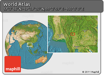 Satellite Location Map of the Area around 17° 20' 20" N, 99° 31' 30" E