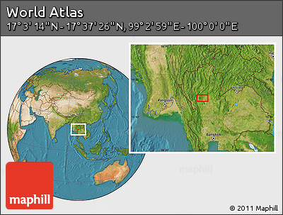 Satellite Location Map of the Area around 17° 20' 20" N, 99° 31' 30" E