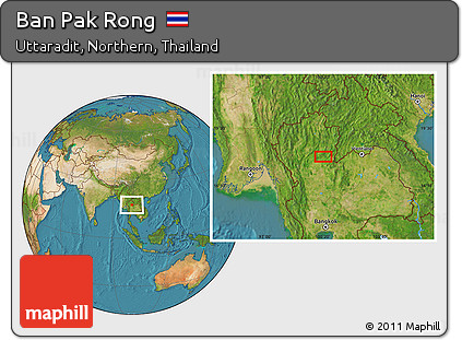 Satellite Location Map of Ban Pak Rong