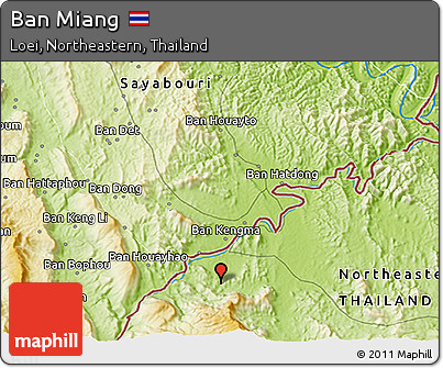 Physical 3D Map of Ban Miang