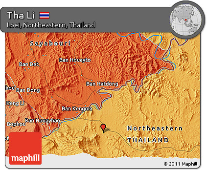 Political 3D Map of Tha Li