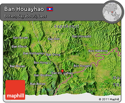 Satellite 3D Map of Ban Houayhao