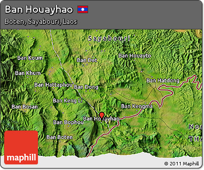 Satellite 3D Map of Ban Houayhao