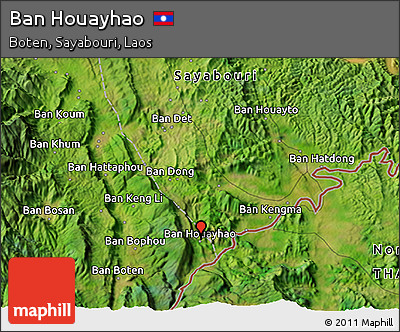 Satellite 3D Map of Ban Houayhao