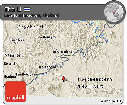 Shaded Relief 3D Map of Tha Li