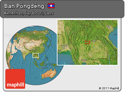Satellite Location Map of Ban Pôngdèng