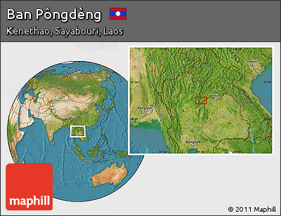 Satellite Location Map of Ban Pôngdèng