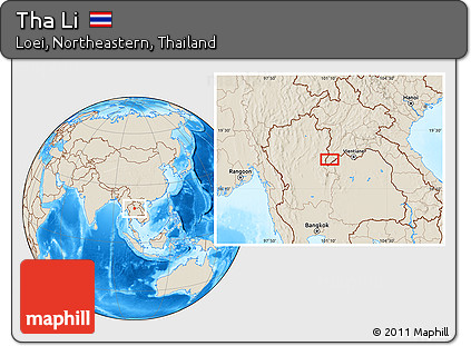 Shaded Relief Location Map of Tha Li