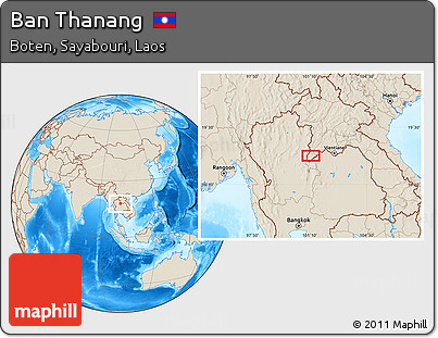 Shaded Relief Location Map of Ban Thanang