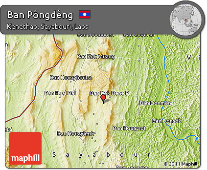 Physical Map of Ban Pôngdèng