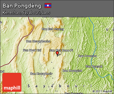 Physical Map of Ban Pôngdèng