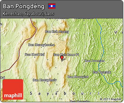 Physical Map of Ban Pôngdèng