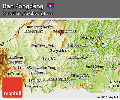 Physical Panoramic Map of Ban Pôngdèng