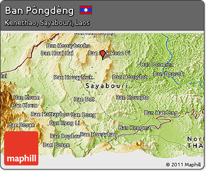 Physical Panoramic Map of Ban Pôngdèng