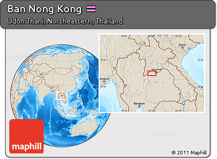 Shaded Relief Location Map of Ban Nong Kong
