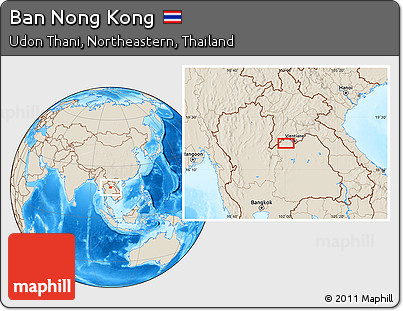 Shaded Relief Location Map of Ban Nong Kong
