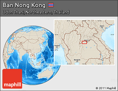Shaded Relief Location Map of Ban Nong Kong