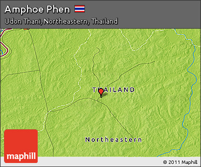 Physical 3D Map of Amphoe Phen