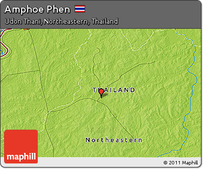 Physical 3D Map of Amphoe Phen