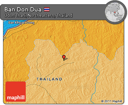 Political 3D Map of Ban Don Dua