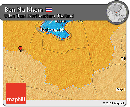 Political 3D Map of Ban Na Kham