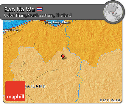 Political 3D Map of Ban Na Wa