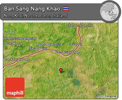 Satellite 3D Map of Ban Sang Nang Khao