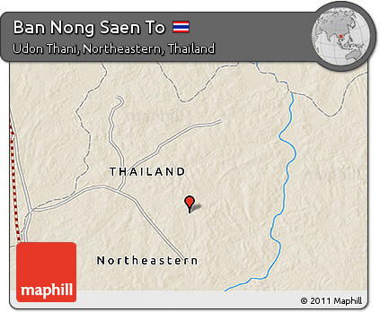 Shaded Relief 3D Map of Ban Nong Saen To