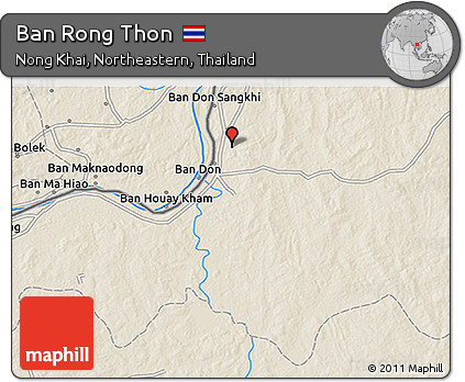 Shaded Relief 3D Map of Ban Rong Thon