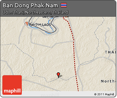 Shaded Relief 3D Map of Ban Dong Phak Nam