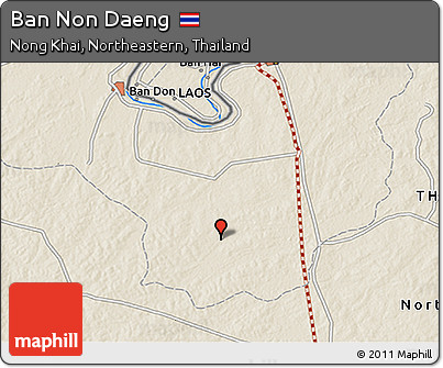 Shaded Relief 3D Map of Ban Non Daeng