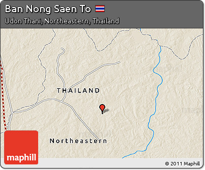 Shaded Relief 3D Map of Ban Nong Saen To