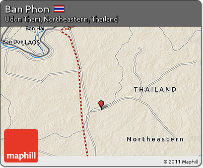 Shaded Relief 3D Map of Ban Phon