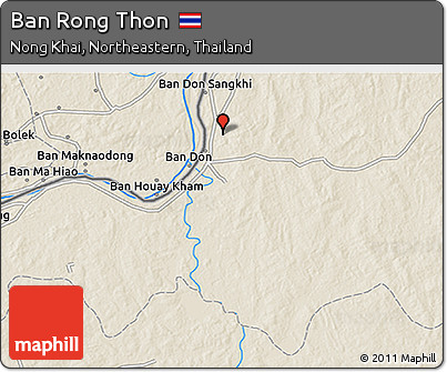 Shaded Relief 3D Map of Ban Rong Thon