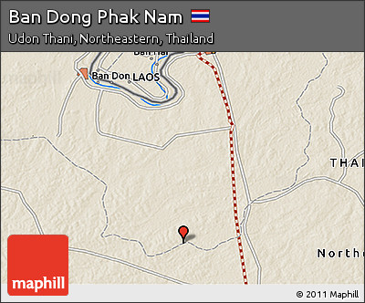 Shaded Relief 3D Map of Ban Dong Phak Nam