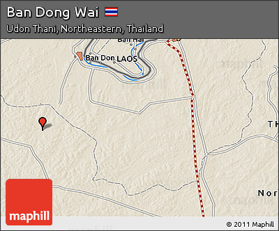 Shaded Relief 3D Map of Ban Dong Wai